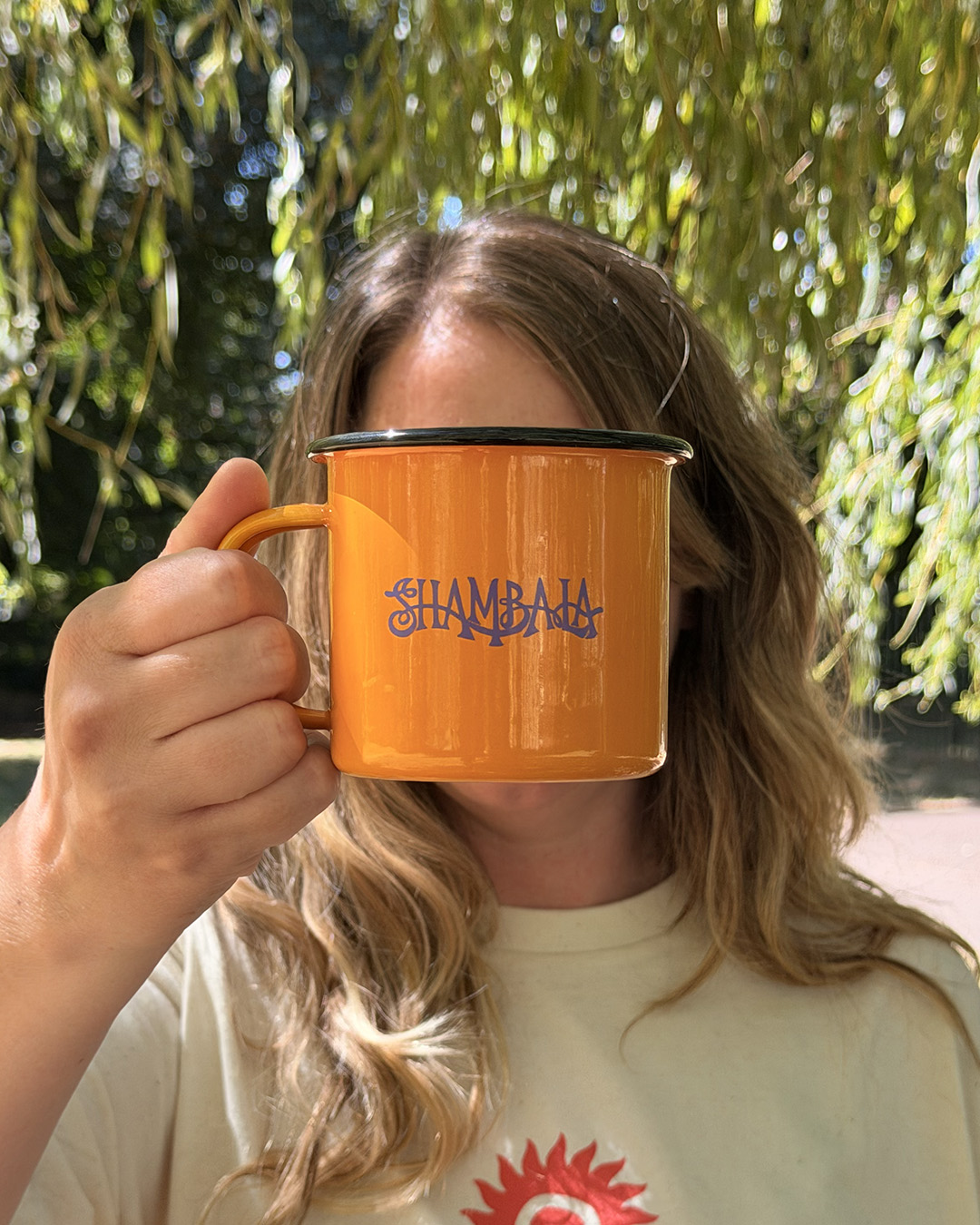 SHAMBALA YELLOW x PURPLE CAMPING MUG - Image 2