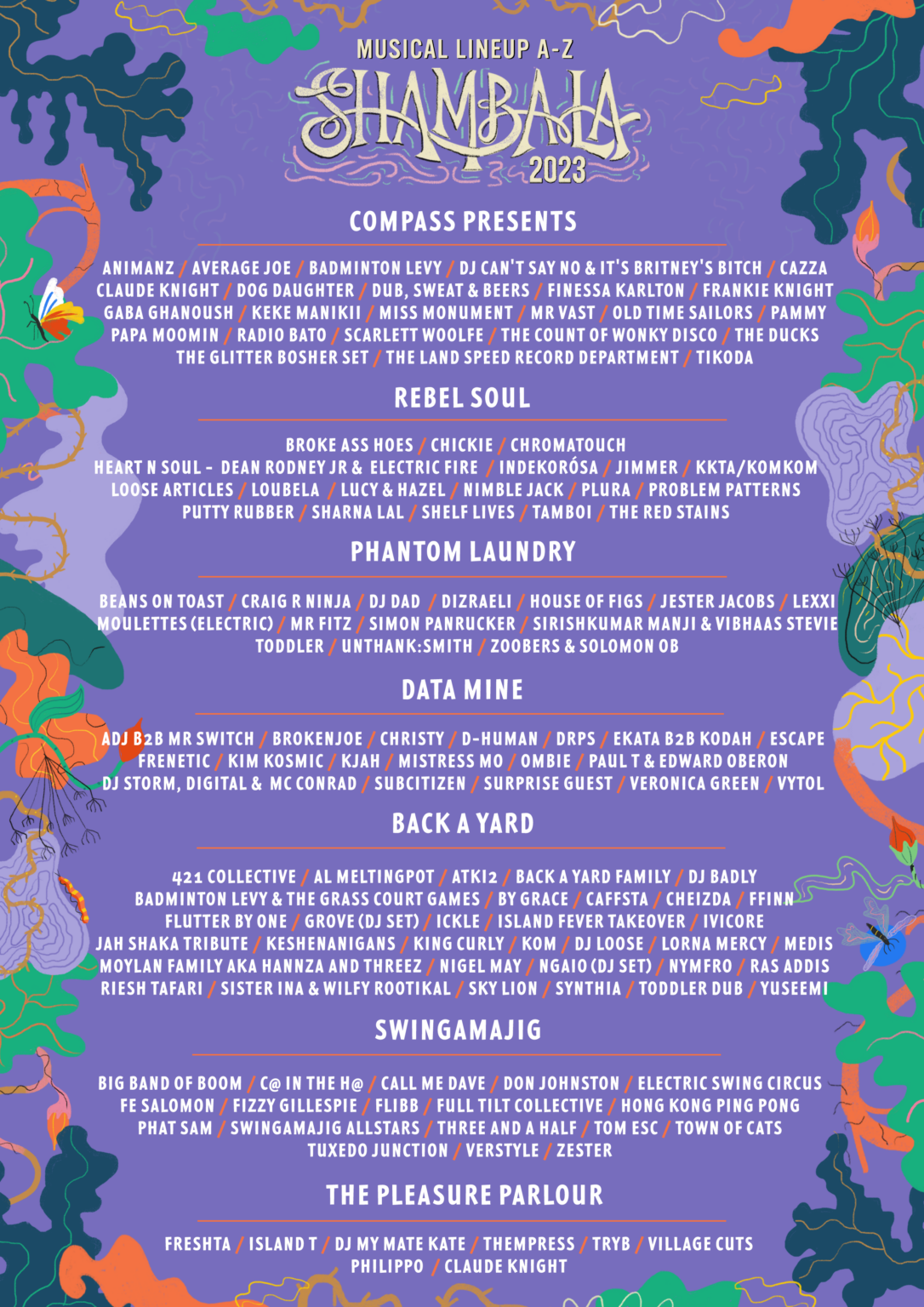 THE SHAMBALA 2023 MUSICAL LINE UP HAS LANDED! Shambala